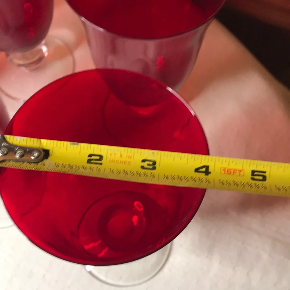 Lenox Holiday Gems Ruby Red Wine/Water Goblets - Set of 8 Vintage
